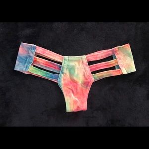 IHeartRaves low rise pastel tie dye rave bottoms